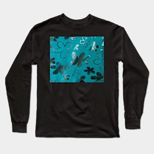 Silver and Blue Long Sleeve T-Shirt